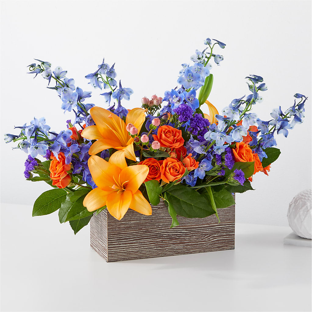 Radiant Citrus Box Bouquet – Laurie Clark Designs, Thamesville ON