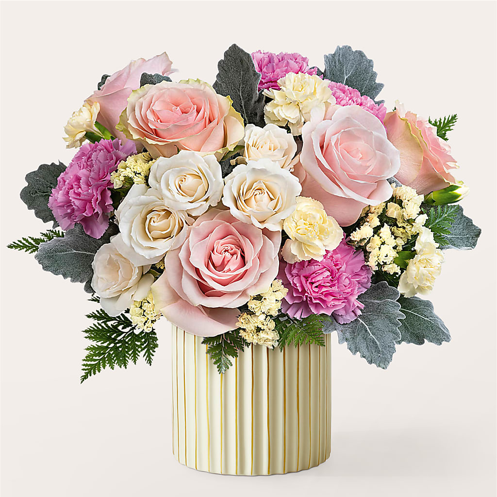 Blissful Moments Bouquet with Ivory Vase – Laurie Clark Designs, Thamesville ON
