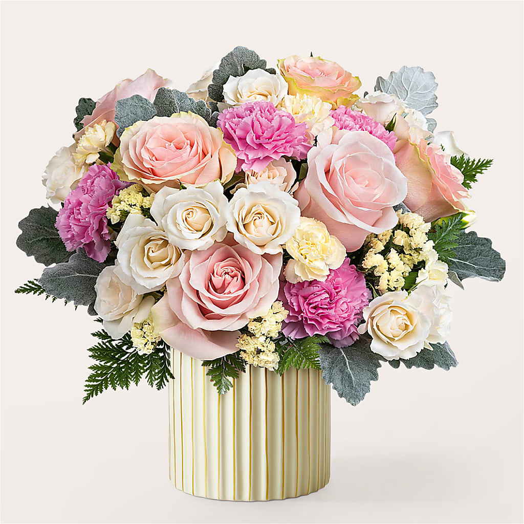 Blissful Moments Bouquet with Ivory Vase – Laurie Clark Designs, Thamesville ON