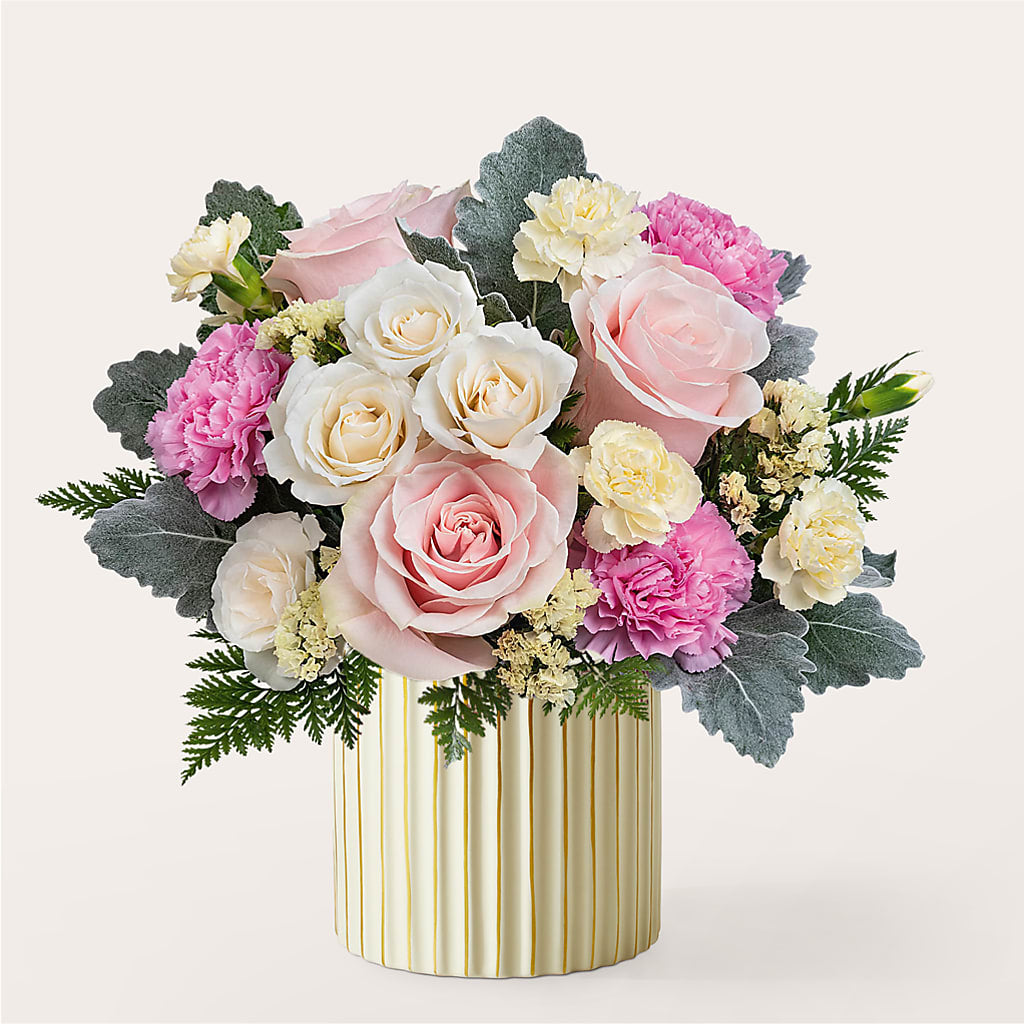 Blissful Moments Bouquet with Ivory Vase – Laurie Clark Designs, Thamesville ON