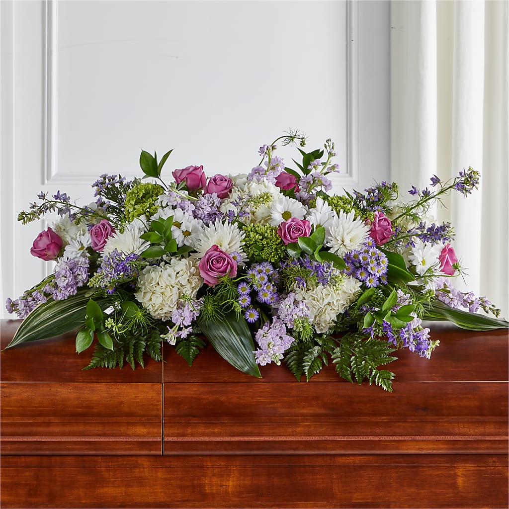 Meadows of Serenity Casket Spray – Laurie Clark Designs, Thamesville ON