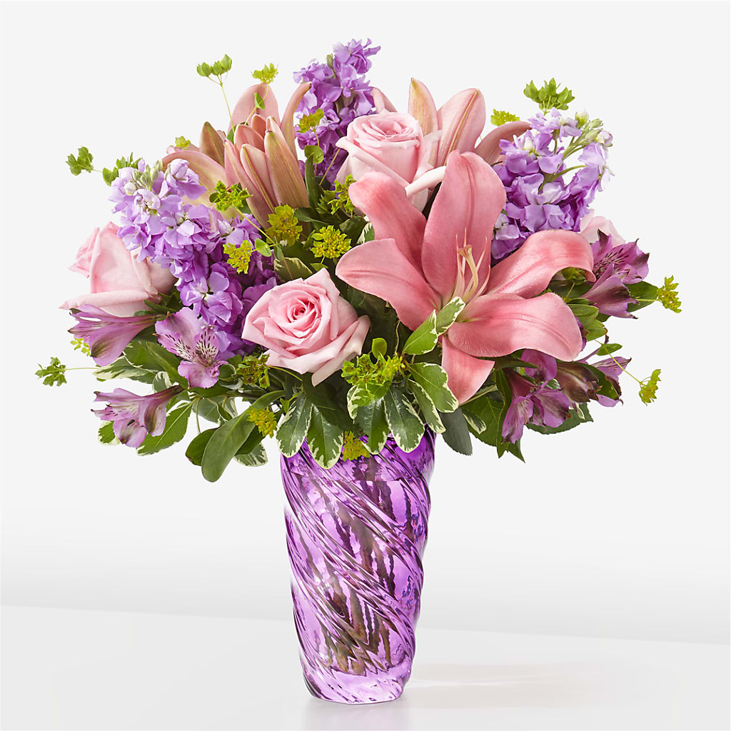 Precious Petals Bouquet with Luxe Swirl Vase – Laurie Clark Designs, Thamesville ON