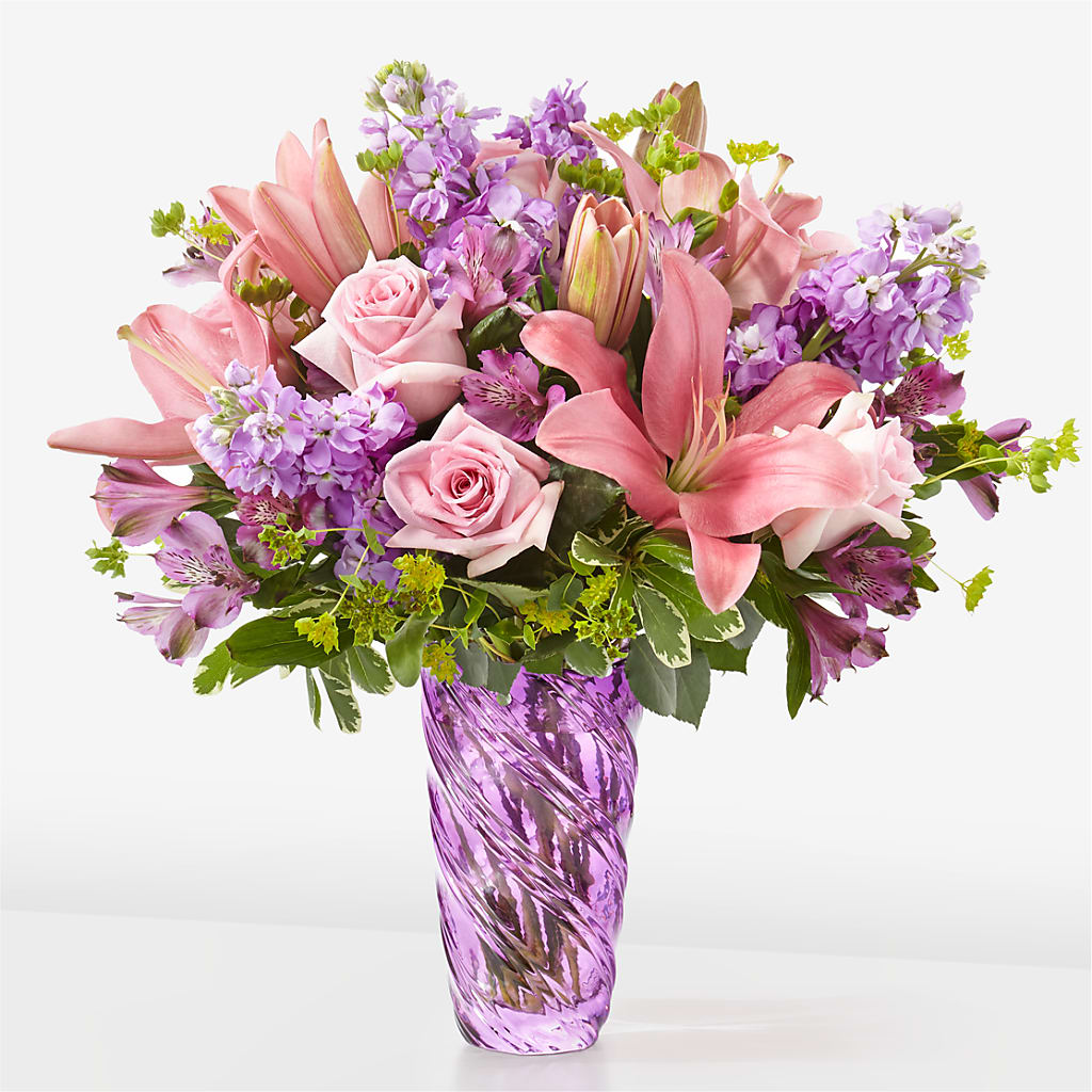 Precious Petals Bouquet with Luxe Swirl Vase – Laurie Clark Designs, Thamesville ON
