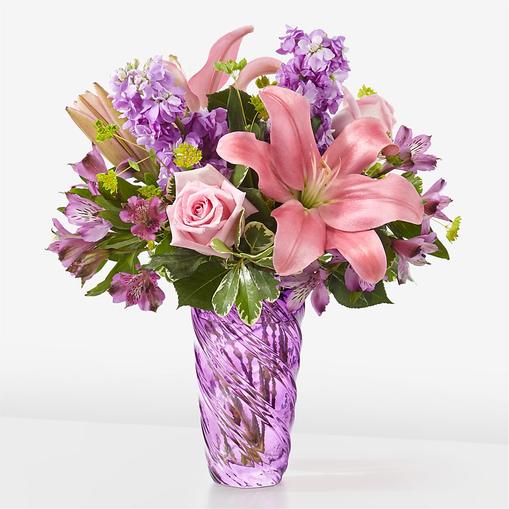 Precious Petals Bouquet with Luxe Swirl Vase – Laurie Clark Designs, Thamesville ON