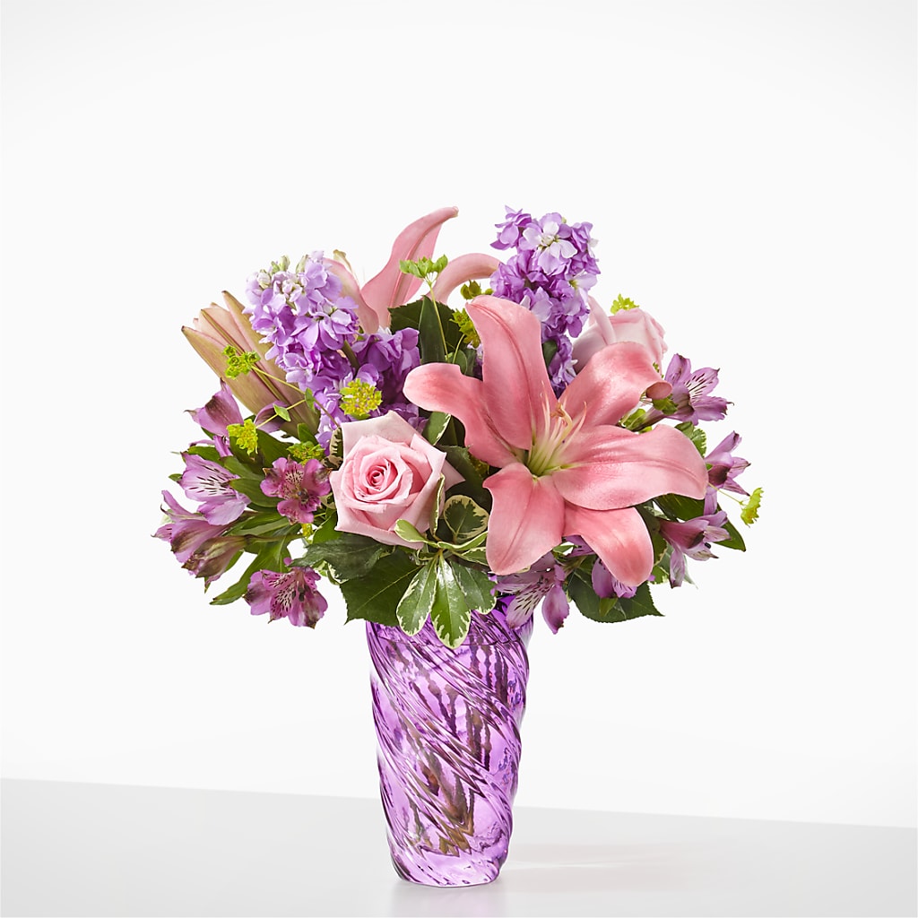 Precious Petals Bouquet with Luxe Swirl Vase – Laurie Clark Designs, Thamesville ON