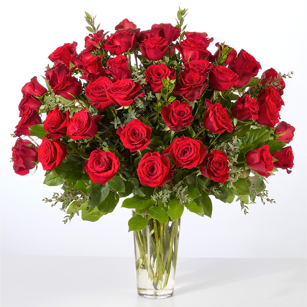 Forever Yours Fifty Stem Red Rose Bouquet – Laurie Clark Designs, Thamesville ON