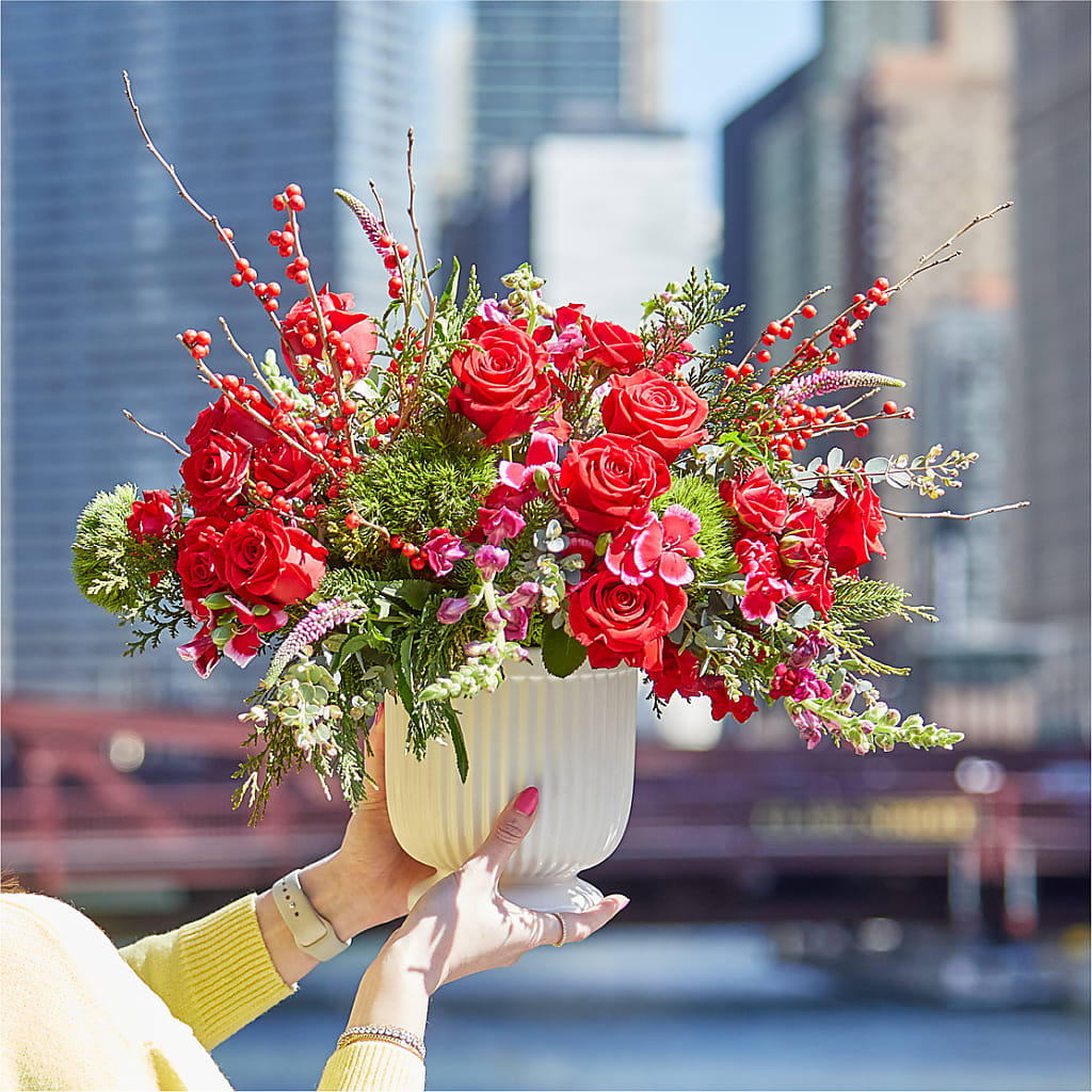 Big Red Bow Bouquet –  Laurie Clark Designs, Thamesville ON