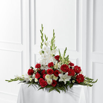 Crimson & White Arrangement –  Laurie Clark Designs, Thamesville ON