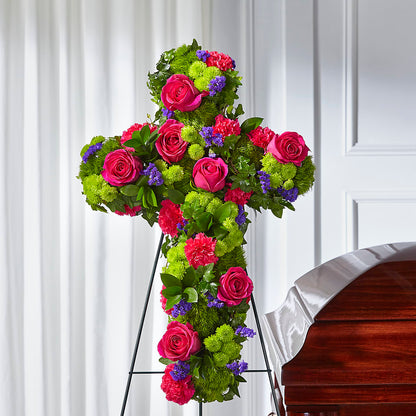 Tribute Rose Floral Cross –  Laurie Clark Designs, Thamesville ON