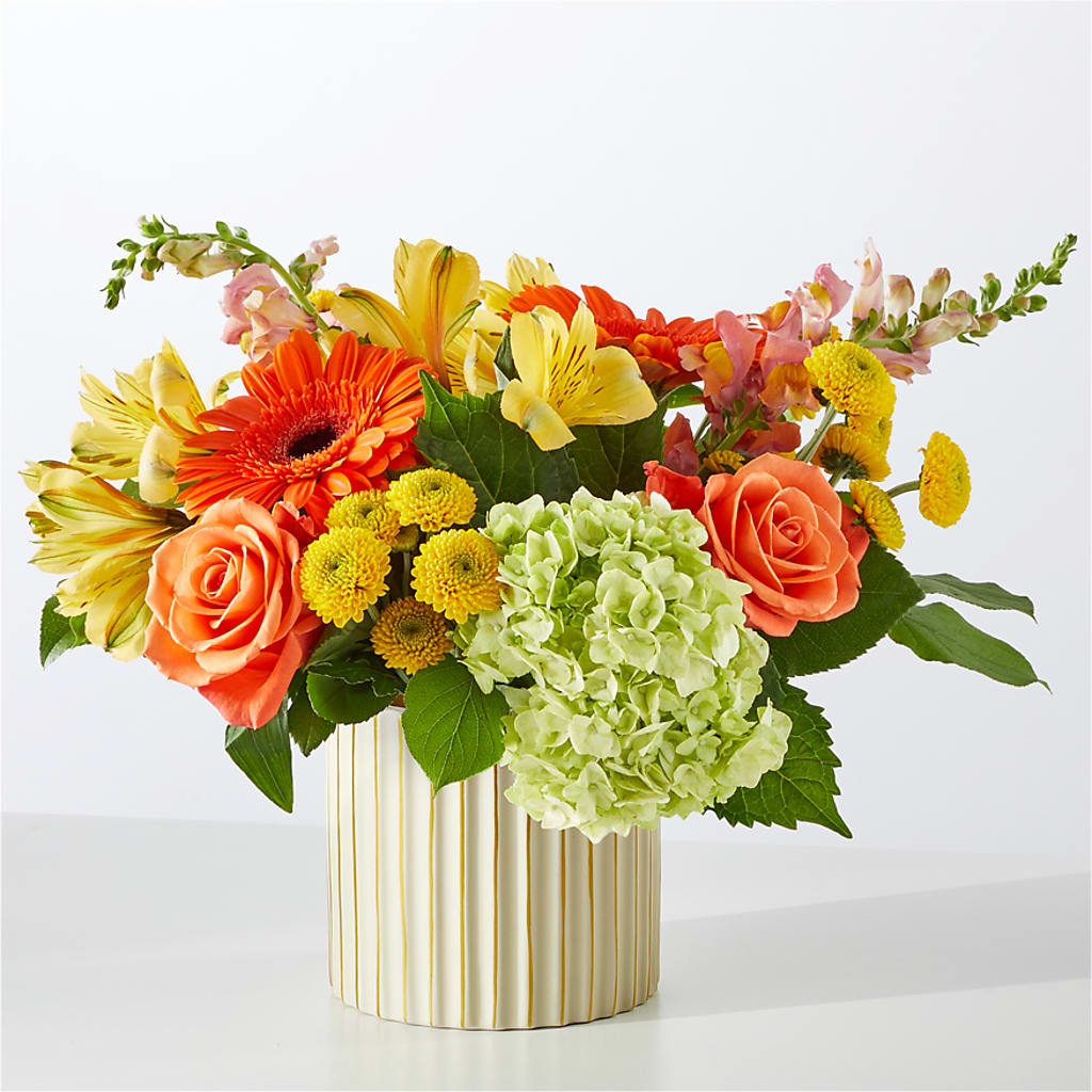 Autumn Sunshine Bouquet with Ivory Vase –  Laurie Clark Designs, Thamesville ON