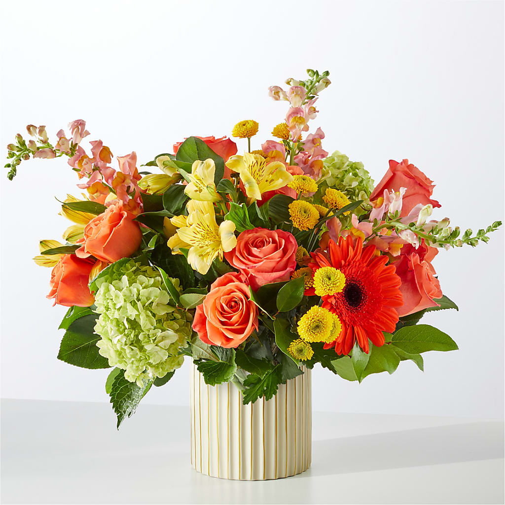Autumn Sunshine Bouquet with Ivory Vase –  Laurie Clark Designs, Thamesville ON