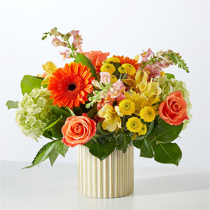 Autumn Sunshine Bouquet with Ivory Vase –  Laurie Clark Designs, Thamesville ON