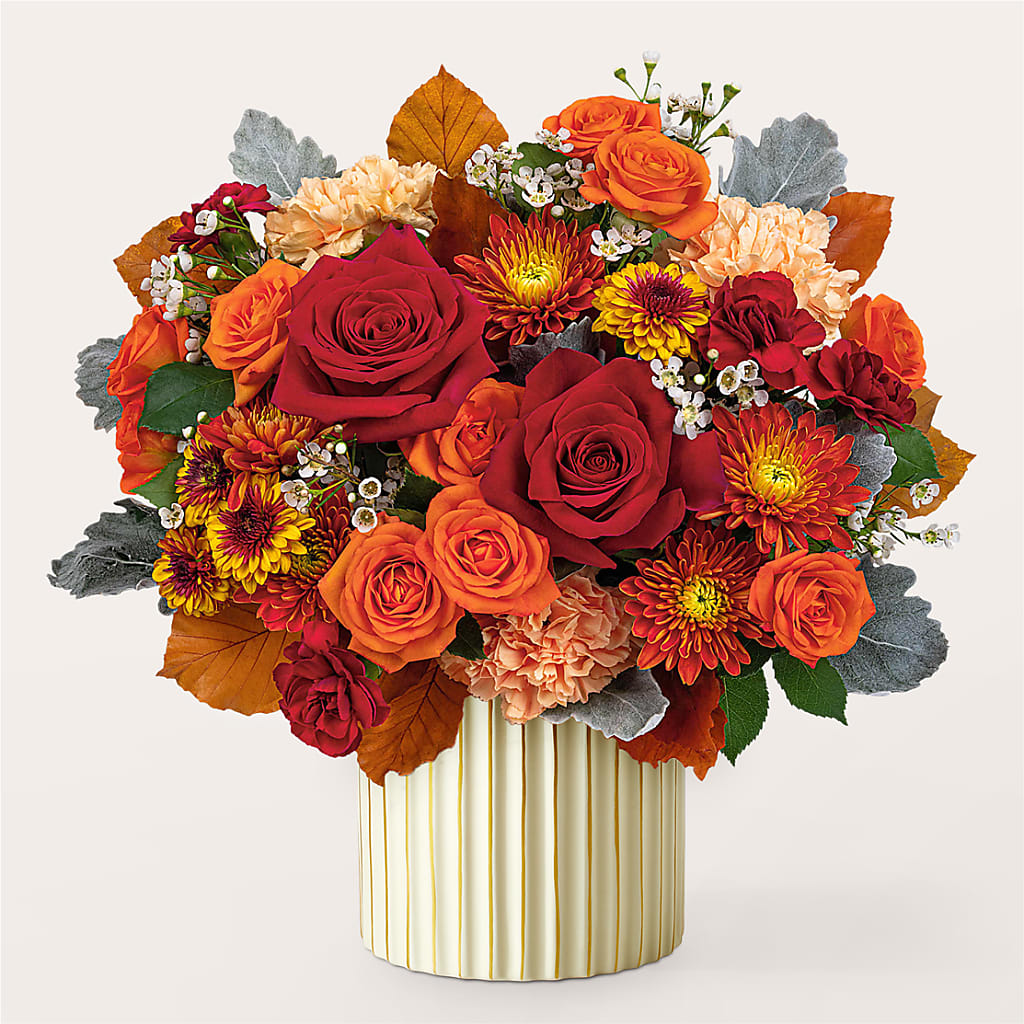Merlot Bouquet with Ivory Vase –  Laurie Clark Designs, Thamesville ON