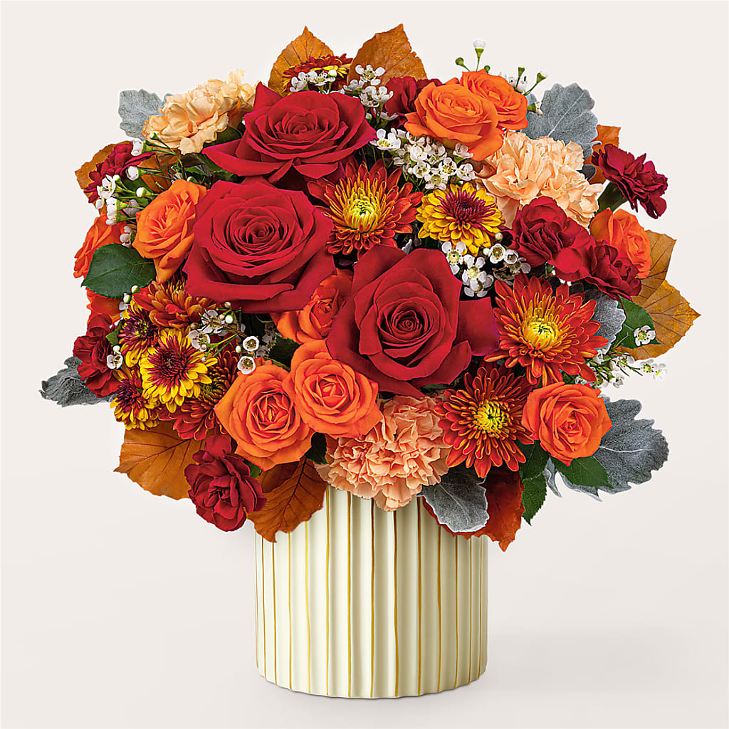 Merlot Bouquet with Ivory Vase –  Laurie Clark Designs, Thamesville ON