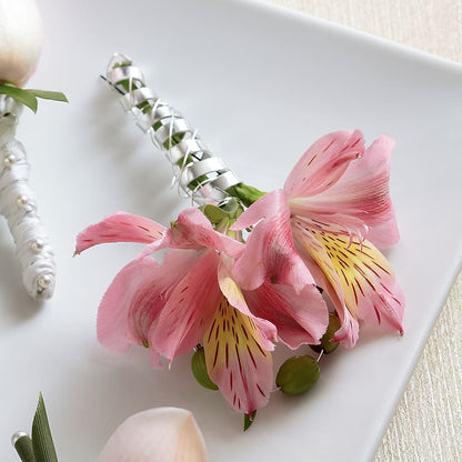 Pink Peruvian Lily Boutonniere –  Laurie Clark Designs, Thamesville ON