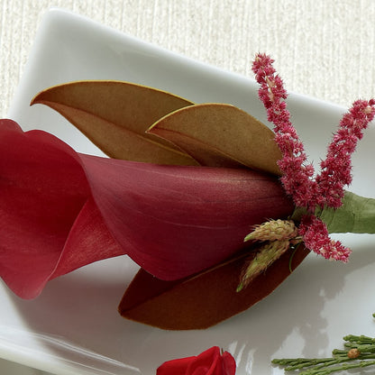 Red Calla Boutonniere –  Laurie Clark Designs, Thamesville ON