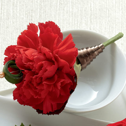 Red Carnation Boutonniere –  Laurie Clark Designs, Thamesville ON