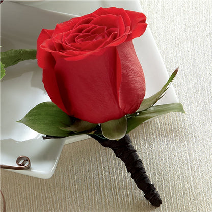 Red Rose Boutonniere –  Laurie Clark Designs, Thamesville ON