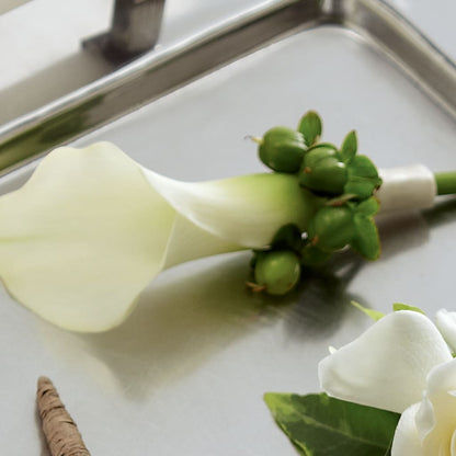 White Calla Boutonniere –  Laurie Clark Designs, Thamesville ON