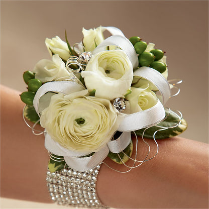 White Wedding Corsage –  Laurie Clark Designs, Thamesville ON